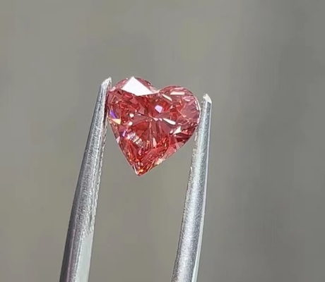 1.15ct Sentetik CVD Pembe Kalp Elmas Parlak Kesim Yapay Laboratuar Yetiştirilen