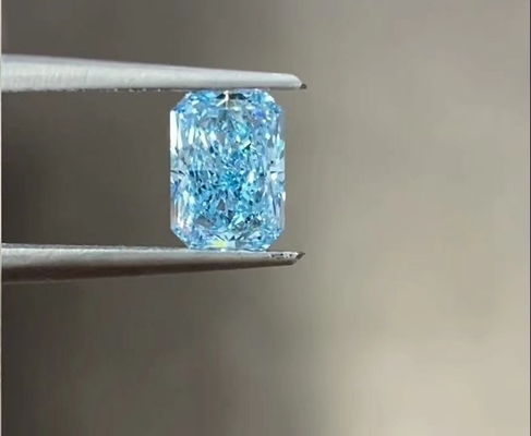 Sky Blue Fancy Intense Blue Laboratuvar yetiştirilmiş 2ct CVD Elmas Radiant Cut Toptan Fiyat