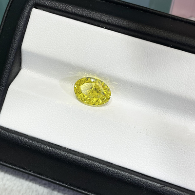 Kanarya Sarı Laboratuvar Büyütülmüş Elmas Oval Kesim 2.1ct IGI Sertifikalı Elmas