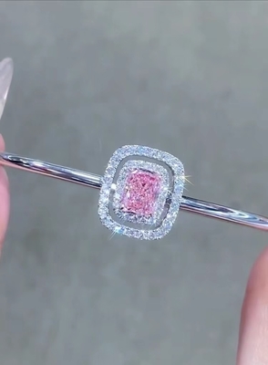 Pembe laboratuvar yetiştirilmiş elmas bilezikler ışıltılı kesim ışıltılı şekil NGTC sertifikalı