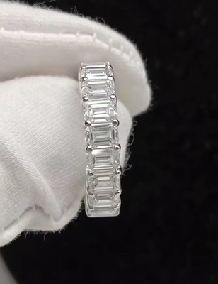 Zümrüt Elmas Yüzük Beyaz Elmas Yüzük Düğün Sonsuz Yüzükler Laboratuvar Yetiştirilmiş Elmas Yüzükler