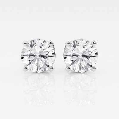 4 pençeler küpeler AU750 CVD DEF VS VVS Yuvarlak Laboratuvar yetiştirilmiş sentetik elmaslar IGI sertifikalı