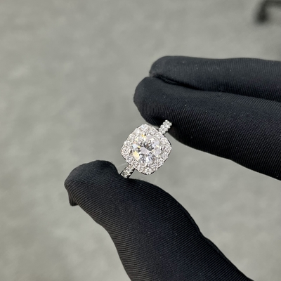1.008ct Yuvarlak D/E VVS CVD Beyaz Elmas Yüzük Laboratuvar IGI Sertifikasıyla Büyümüş Elmas Yüzükler